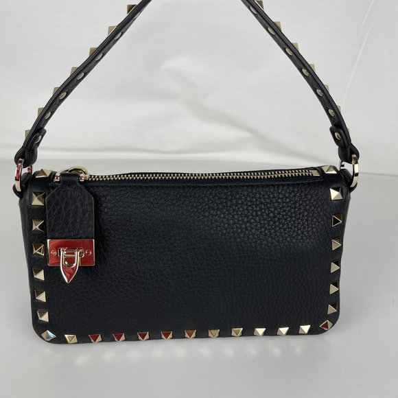 New Valentino Small Rockstud Grainy Calfskin Shoulder Bag - Picture 2 of 11